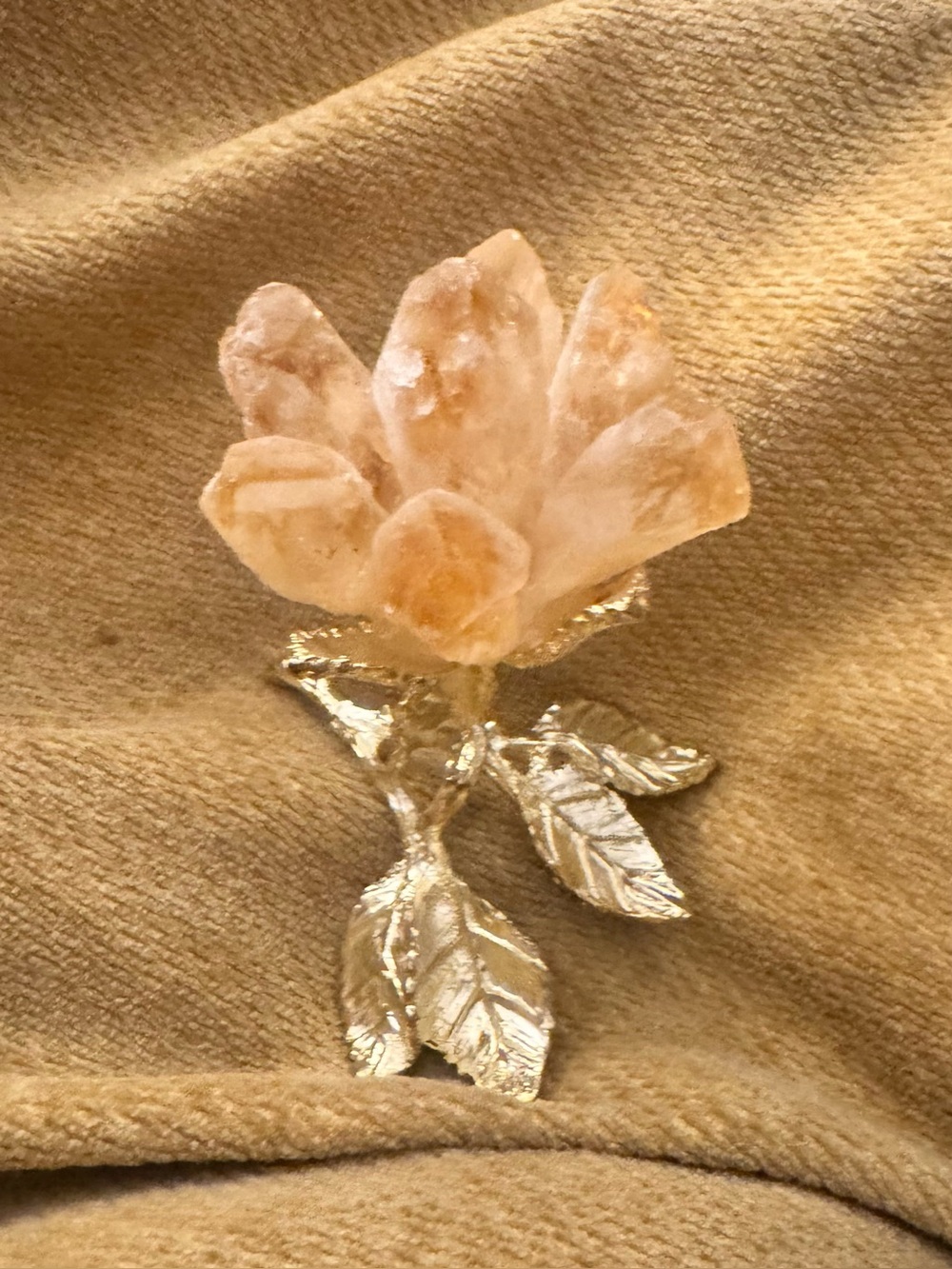 Handcrafted Citrine Flower decorative piece